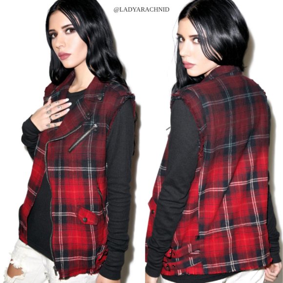 Tripp nyc Jackets & Blazers - TRIPP NYC Mall Goth Grunge flannel vest